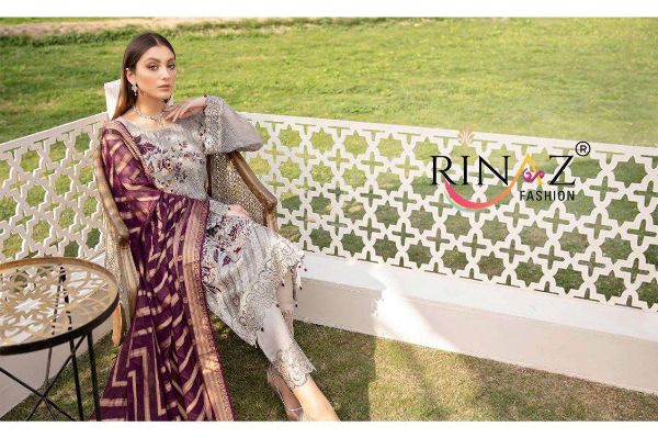 Rinaz Fashion Presents  Ramsha Vol 8 Faux Georgette With Embroidery Work Pakistani Suits Collection Wholesale Rate In Surat
