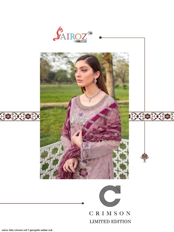 Sai Roze Fabs Presnets Crimson Salwar Suits Wholesale Rate In Surat