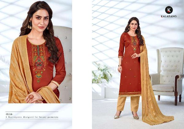 Kalarang Presnets  Saloni Vol 7 Jam Silk Cotton Casual Wear Suits Wholesale Rate In Surat