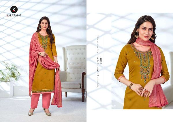 Kalarang Presnets  Saloni Vol 7 Jam Silk Cotton Casual Wear Suits Wholesale Rate In Surat