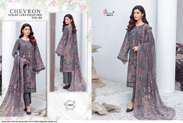 Shree Fabs Presnets Chevron Luxury Lawn Vol 3  Salwar Suit Wholesale Rate In Surat