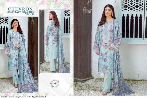 Shree Fabs Presnets Chevron Luxury Lawn Vol 3  Salwar Suit Wholesale Rate In Surat