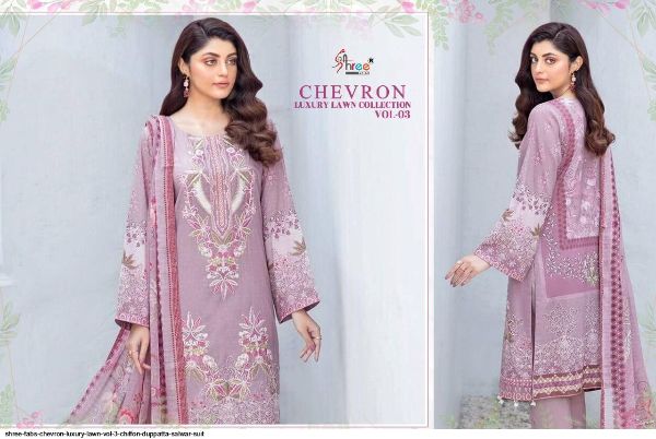 Shree Fabs Presnets Chevron Luxury Lawn Vol 3  Salwar Suit Wholesale Rate In Surat