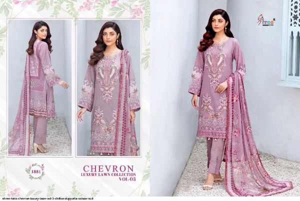 Shree Fabs Presnets Chevron Luxury Lawn Vol 3  Salwar Suit Wholesale Rate In Surat