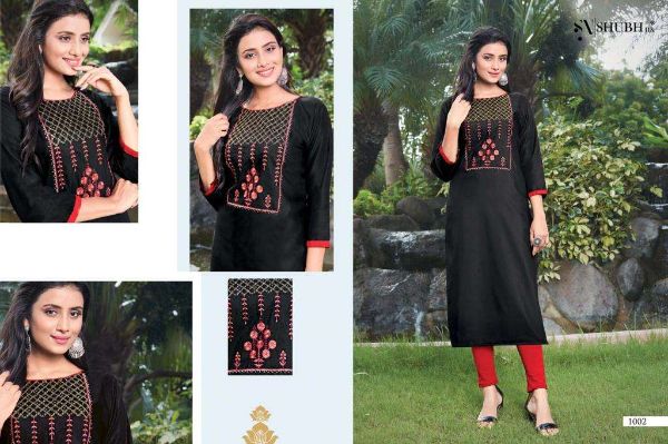 Shubh Nx Presents  Nach Baliye Vol 2 Viscose Slub Embroidery Formal Wear Kurtis Wholesale Rate In Surat