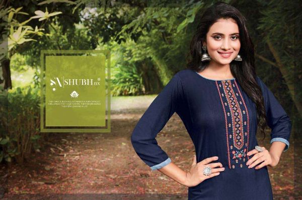 Shubh Nx Presents  Nach Baliye Vol 2 Viscose Slub Embroidery Formal Wear Kurtis Wholesale Rate In Surat