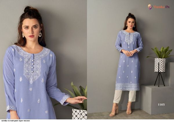 Vamika Nx Presents Rooh Pure Rayon Viscose Kurtis Collection Wholesale Rate In Surat