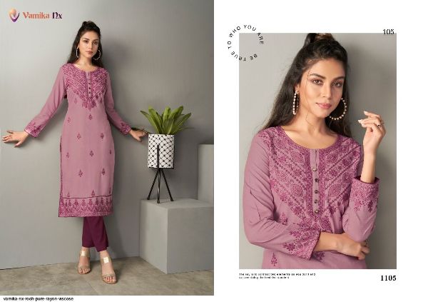 Vamika Nx Presents Rooh Pure Rayon Viscose Kurtis Collection Wholesale Rate In Surat