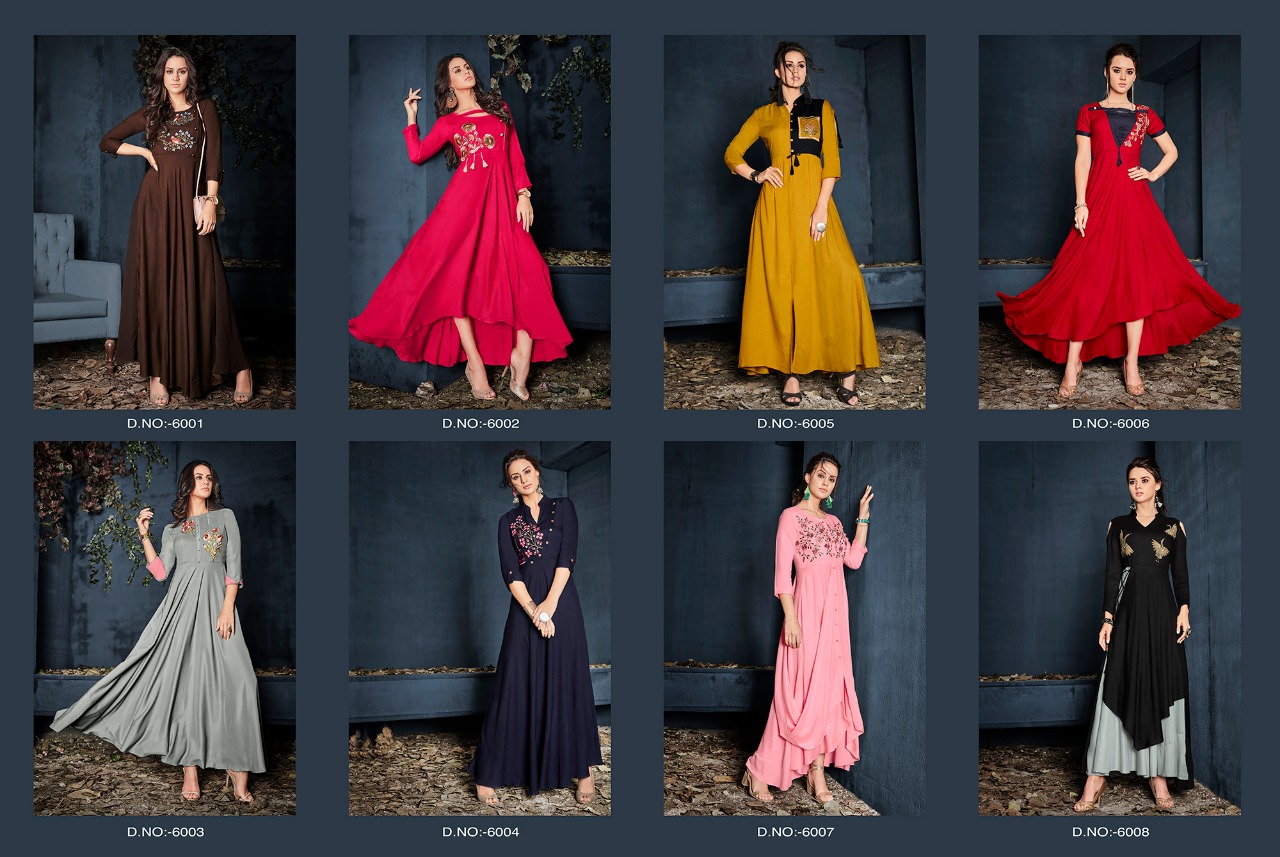 Vardan Designer Presents Gulnaz Vol 1 Rayon Gorgeous Look Kurti Catalog Wholesale Rate In Surat