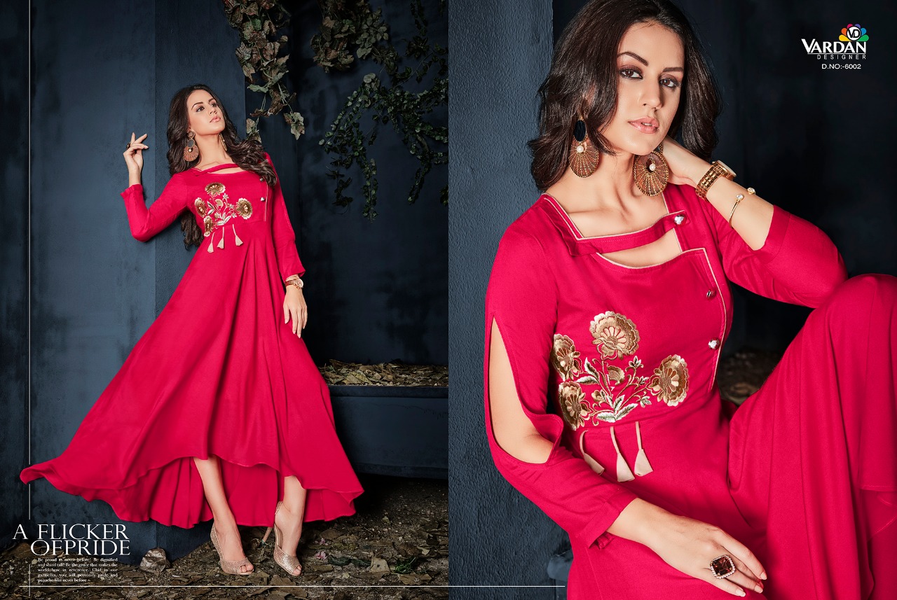 Vardan Designer Presents Gulnaz Vol 1 Rayon Gorgeous Look Kurti Catalog Wholesale Rate In Surat