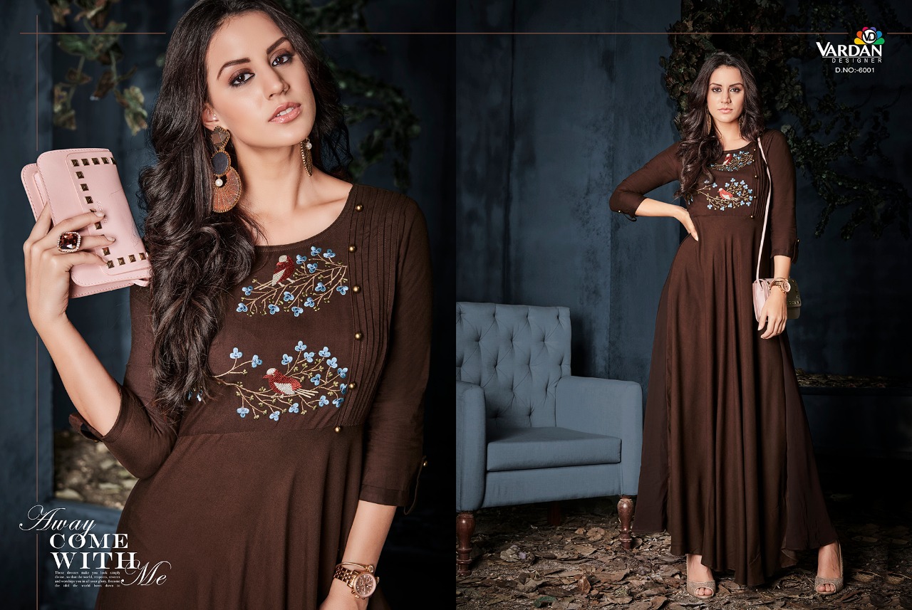 Vardan Designer Presents Gulnaz Vol 1 Rayon Gorgeous Look Kurti Catalog Wholesale Rate In Surat