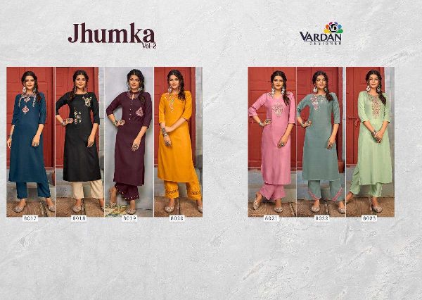 Vardan Designer Presents Jhumka Vol 2 Kurti With Bottom Collection Wholesale Rate In Surat