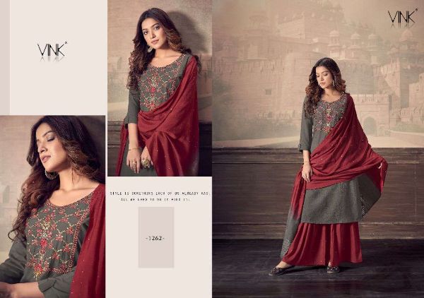 Vink Presents Scarlet Silk Designer Sharara Suits Readymade Collection Wholesale Rate In Surat