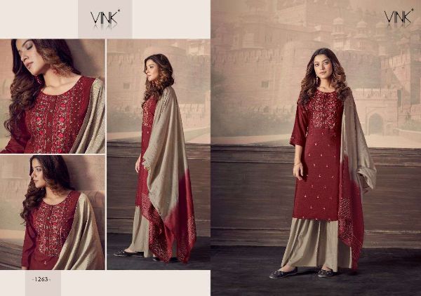 Vink Presents Scarlet Silk Designer Sharara Suits Readymade Collection Wholesale Rate In Surat