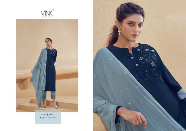 Vink Presnets  Shimmer Silk Gorgeous Look Top With Pant And Dupatta Catalog Wholesale Rate In Surat