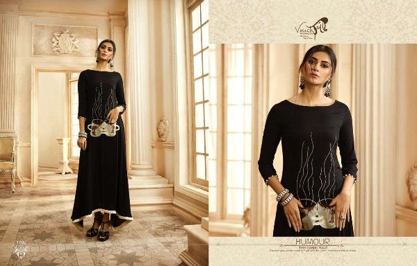 Vouch Fashion Presnets Aashna  Rayon Cotton Ethnic Party Wear Long Gown Collection Wholesale Rate In Surat