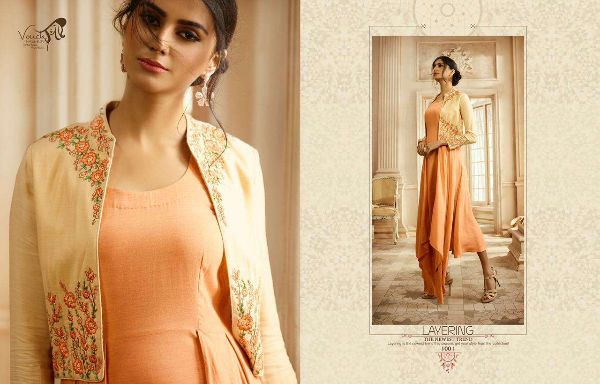 Vouch Fashion Presnets Aashna  Rayon Cotton Ethnic Party Wear Long Gown Collection Wholesale Rate In Surat