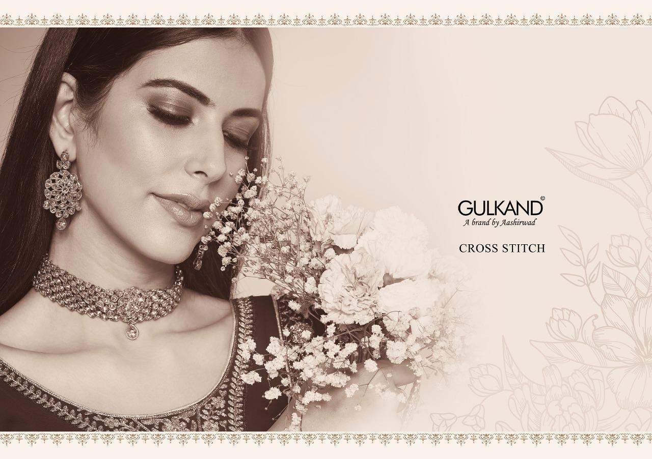Cross Stitch Georgette Suits By Gulkand A Brand Of Aashirwad At Wholesale Rate In Surat