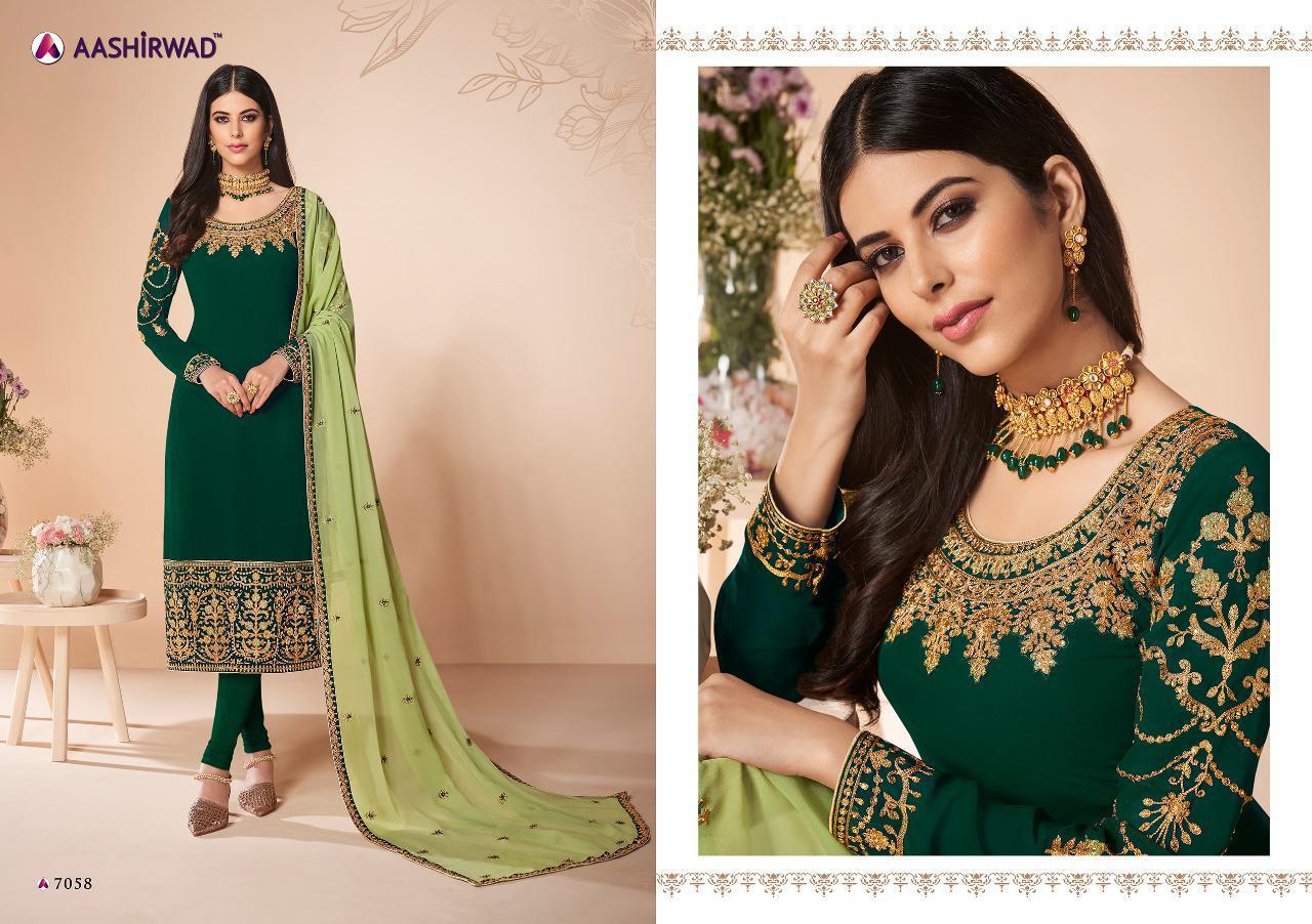 Cross Stitch Georgette Suits By Gulkand A Brand Of Aashirwad At Wholesale Rate In Surat