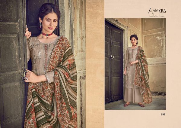 Amyra Designer Presnets  Qalamkar Chinon Silk Fancy Look Embroidered Party Wear Suits Wholesale Rate In Surat