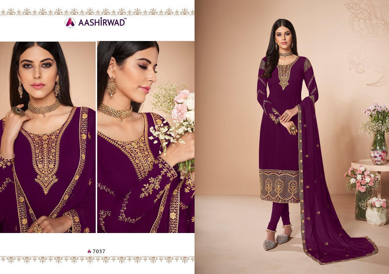 Cross Stitch Georgette Suits By Gulkand A Brand Of Aashirwad At Wholesale Rate In Surat