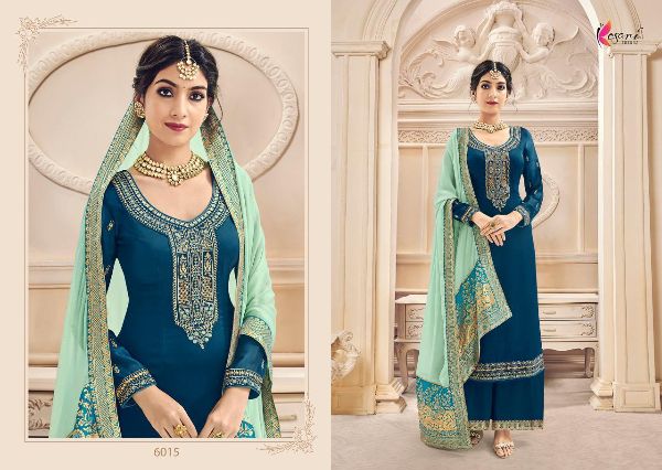 Kesari Trendz Presents   Naaz Vol 3 Heavy Georgette Wedding And Festival Wear Designer Suits Wholesale Rate In Surat