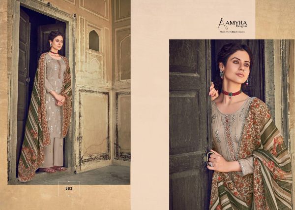 Amyra Designer Presnets  Qalamkar Chinon Silk Fancy Look Embroidered Party Wear Suits Wholesale Rate In Surat