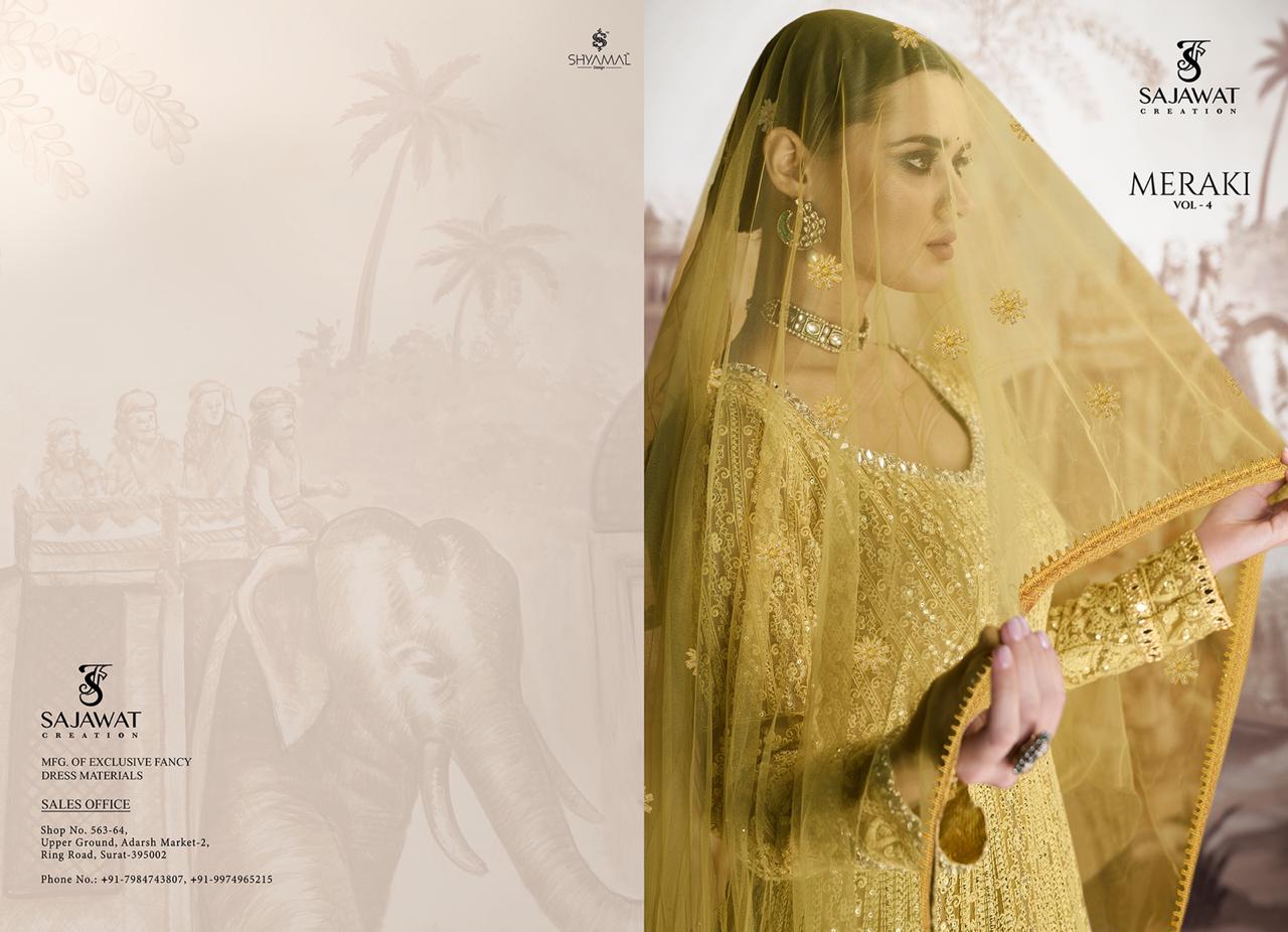 Sajawat Creation Presents Meraki Vol 4 Wholesale Salwer Suit Catalog Wholesale Rate In Surat