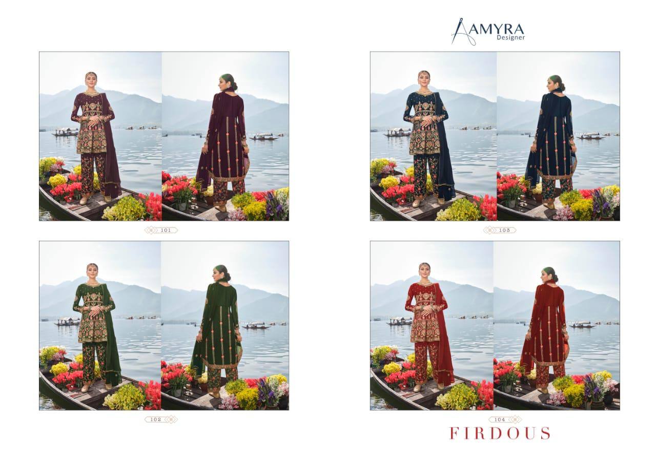 Amyra Designer Present Firdous Pakistani Suits At Wholesale Rate In Surat