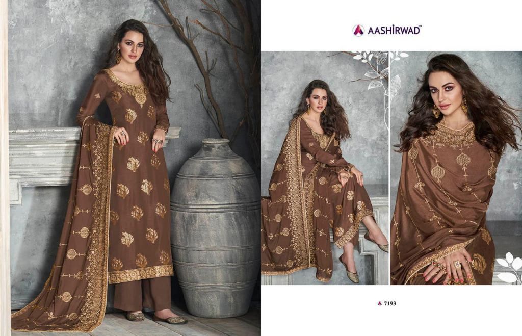 Ajrakh Pure Dolla Silk Suits By Gulkand A Brand Of Aashirwad At Wholesale Rate In Surat