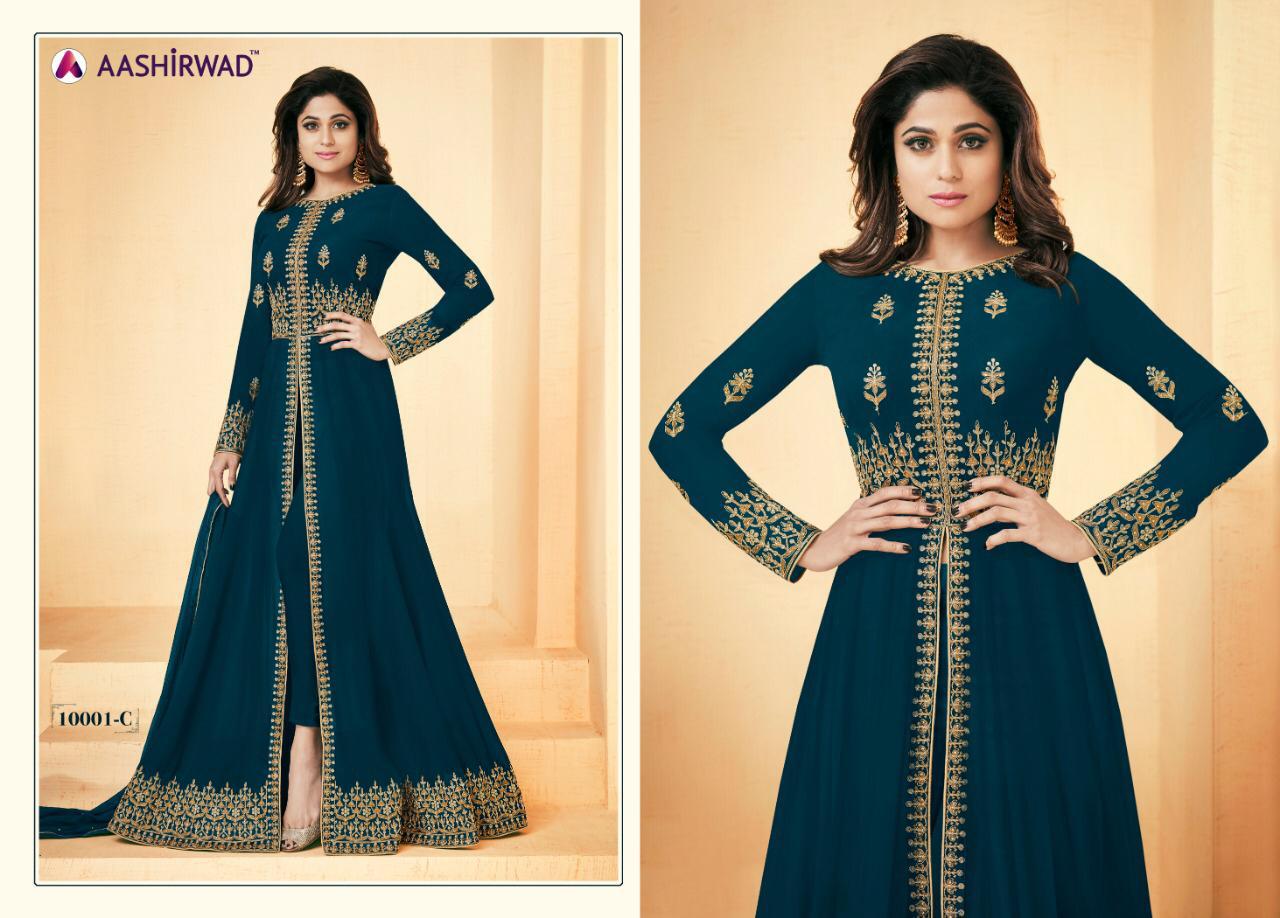 Aashirwad Presents Shamita Color Plus  Georgette Wedding Style Salwar Kameez Wholesale Rate In Surat