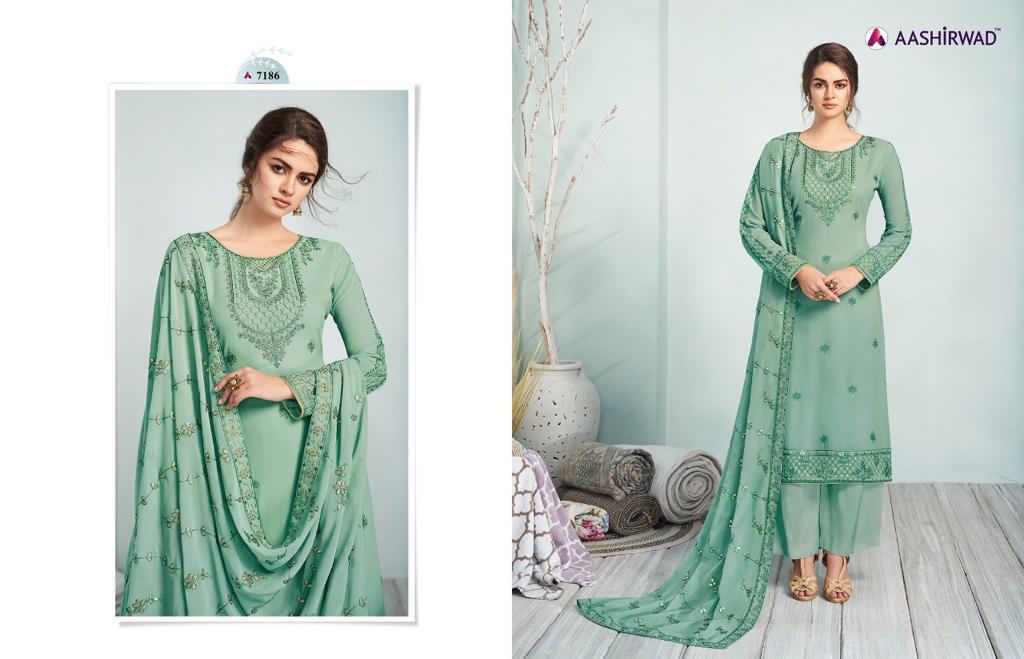 Mehreen Heavy Worked Georgette Salwar Suits By Gulkand A Brand Of Aashirwad At Wholesale Rate In Surat