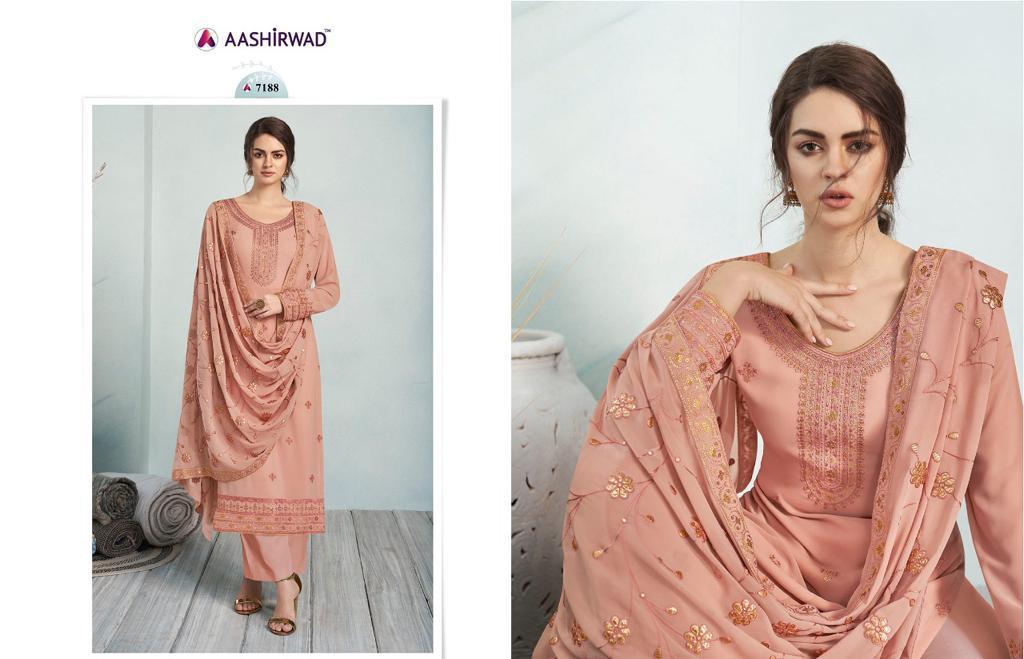 Mehreen Heavy Worked Georgette Salwar Suits By Gulkand A Brand Of Aashirwad At Wholesale Rate In Surat