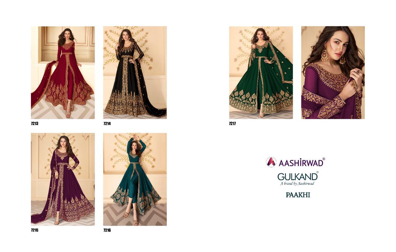 Paakhi Real Georgette Salwar Suits By Gulkand A Brand Of Aashirwad At Wholesale Rate In Surat