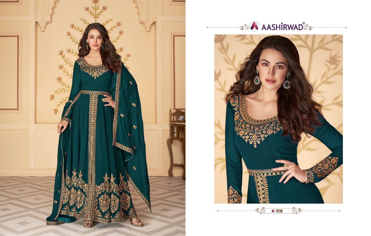 Paakhi Real Georgette Salwar Suits By Gulkand A Brand Of Aashirwad At Wholesale Rate In Surat