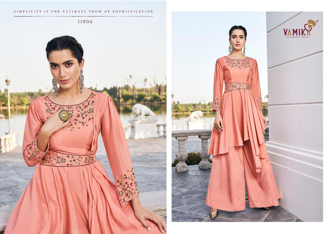 Vamika Presents Chhinon Designer Kurtis Plazzo Set