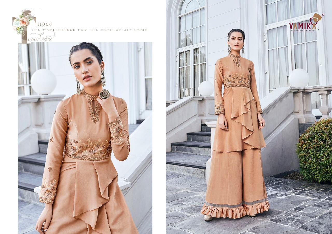 Vamika Presents Chhinon Designer Kurtis Plazzo Set