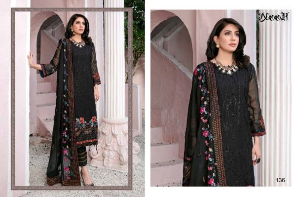 Noor Presnets Chevron Vol 3 Designer Georgette Embroidery Pakistani Salwar Suit Wholesale Rate In Surat