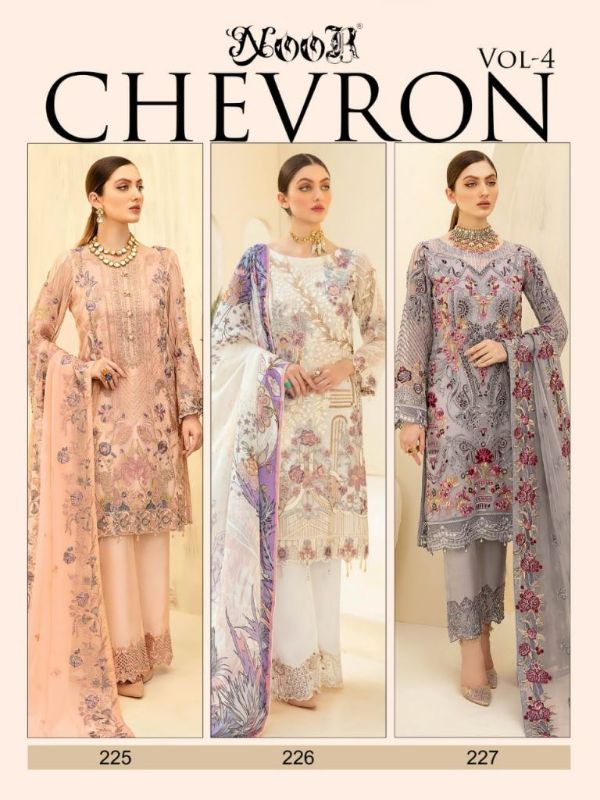 Noor Presents  Chevron Vol 4 Embroidery Pakistani Salwar Kameez Catalog Pakistani Suits Wholesale Rate In Surat