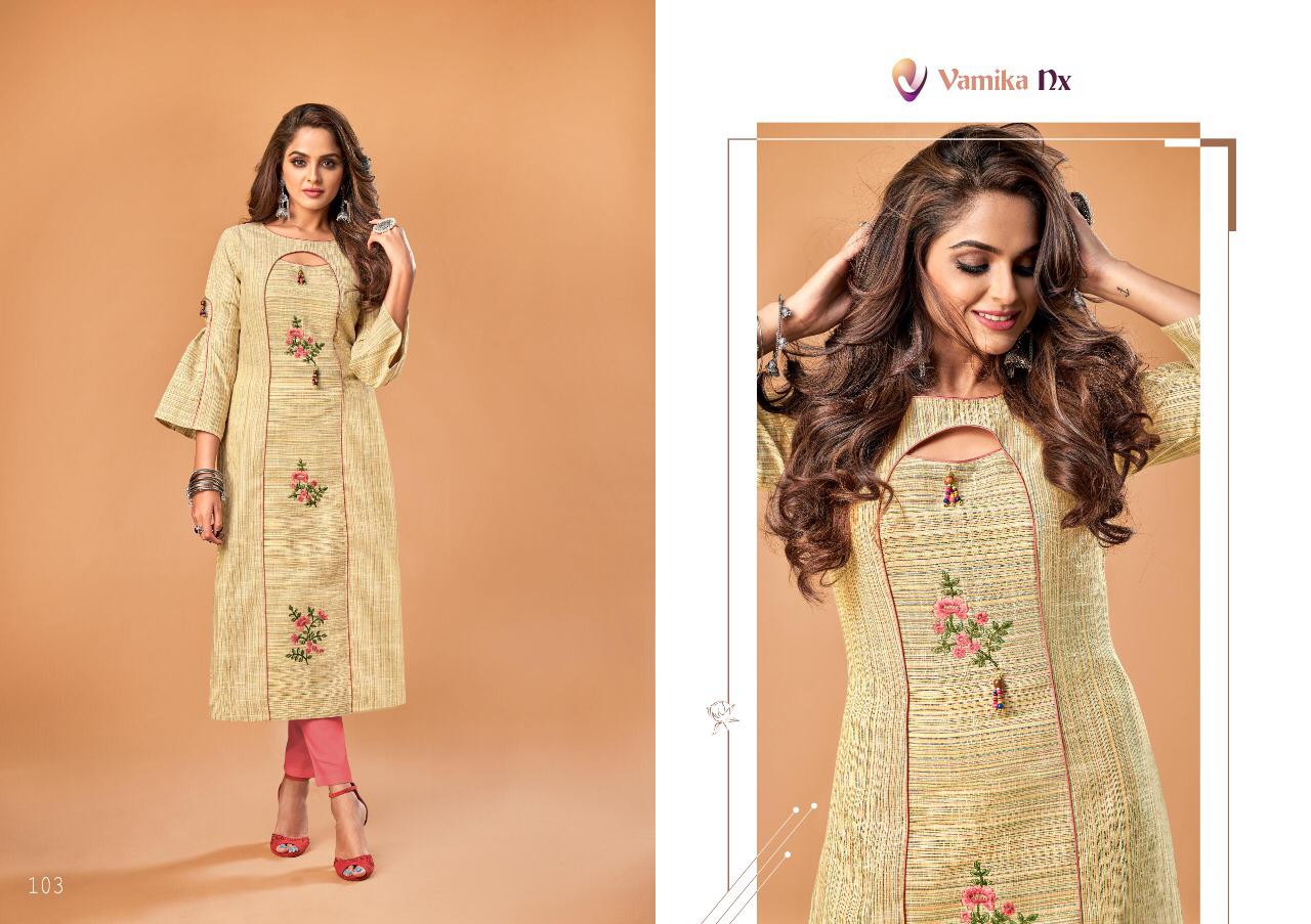 Arihant Nx Presents Vamika Rosy Premium Cotton Designer Kurti Catalogue Wholesale Rate In Surat