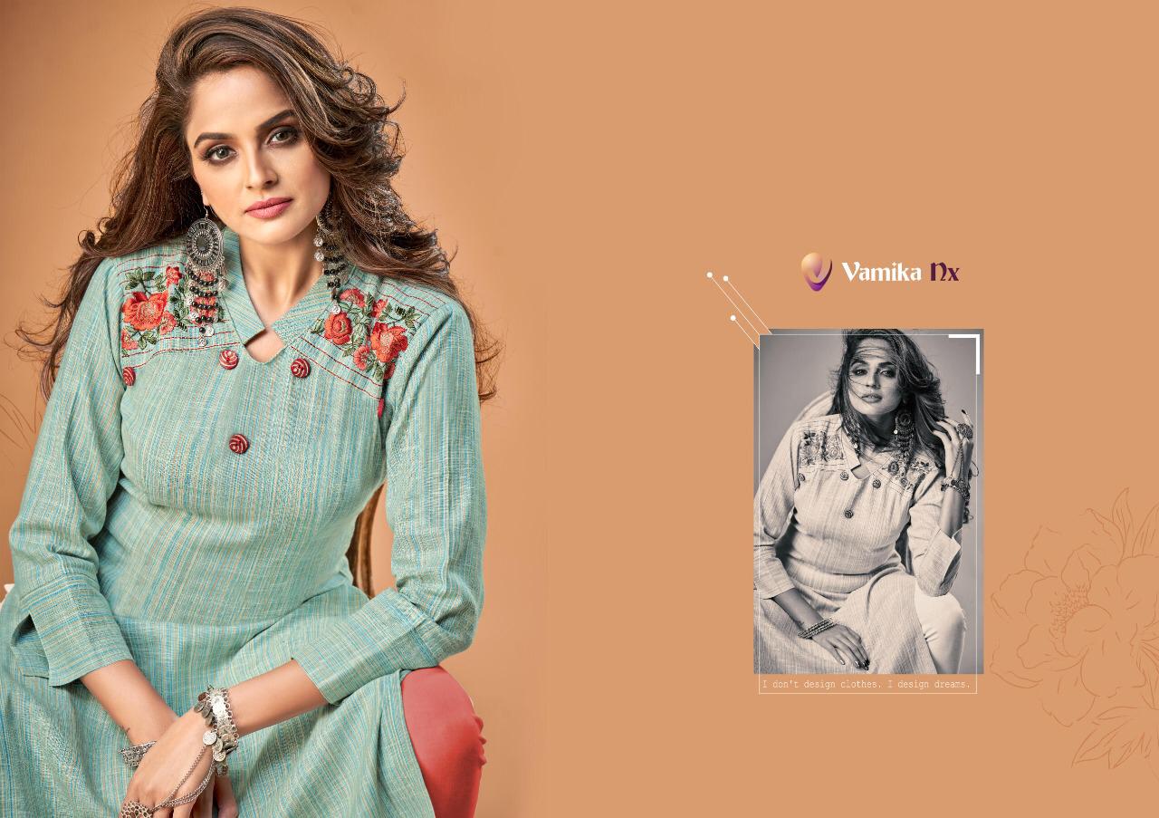 Arihant Nx Presents Vamika Rosy Premium Cotton Designer Kurti Catalogue Wholesale Rate In Surat