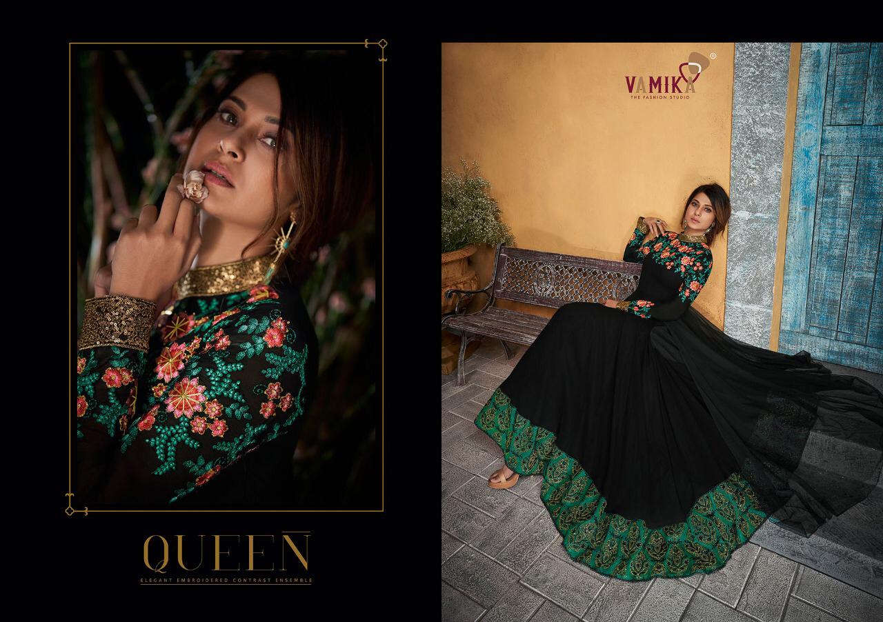 Vamika Presents Jenifer Vol 1 Long Gown Style Designer Party Wear Georgette Readymade Suits