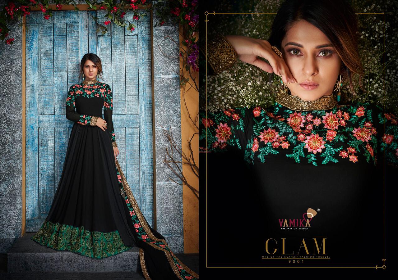 Vamika Presents Jenifer Vol 1 Long Gown Style Designer Party Wear Georgette Readymade Suits