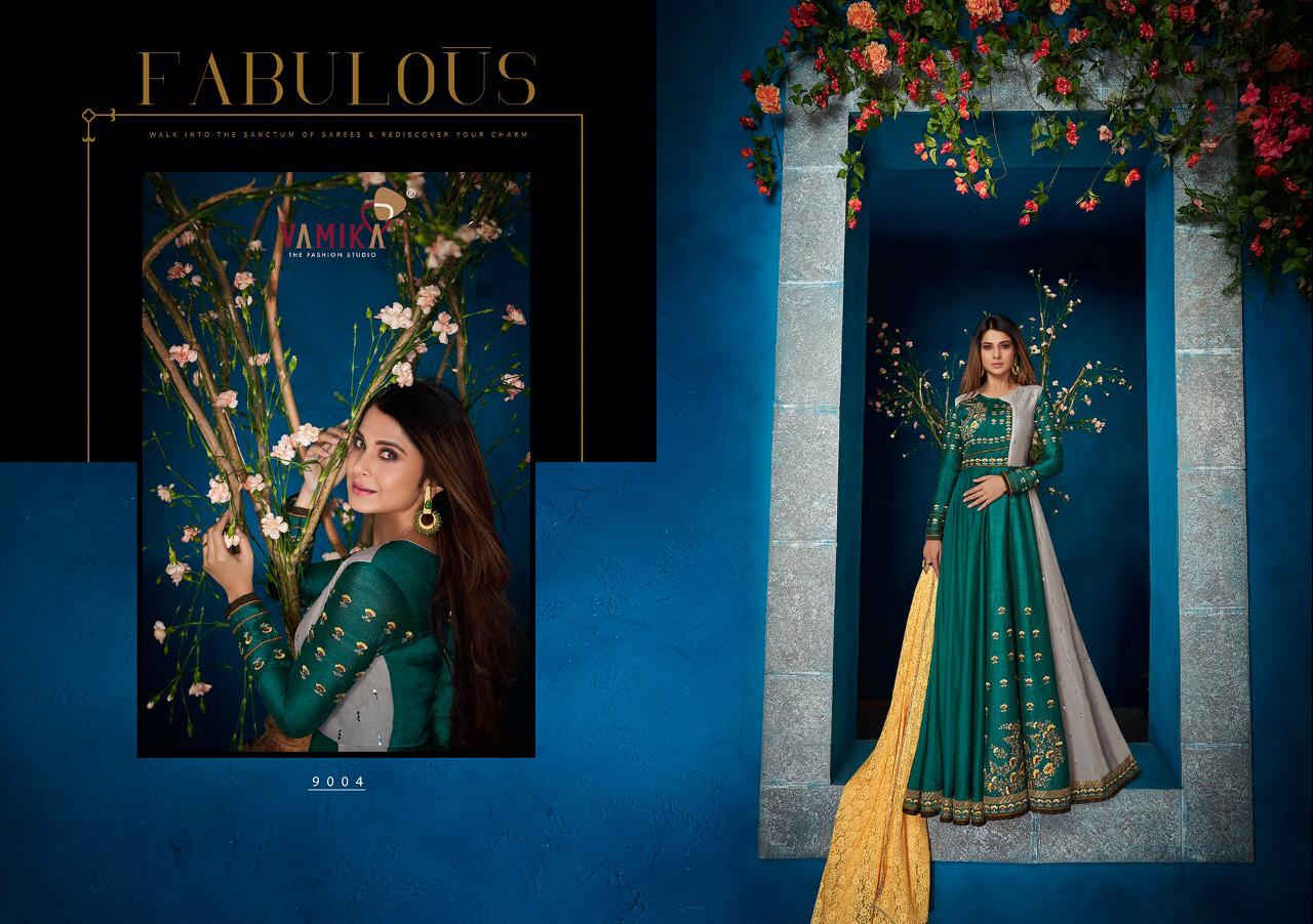 Vamika Presents Jenifer Vol 1 Long Gown Style Designer Party Wear Georgette Readymade Suits