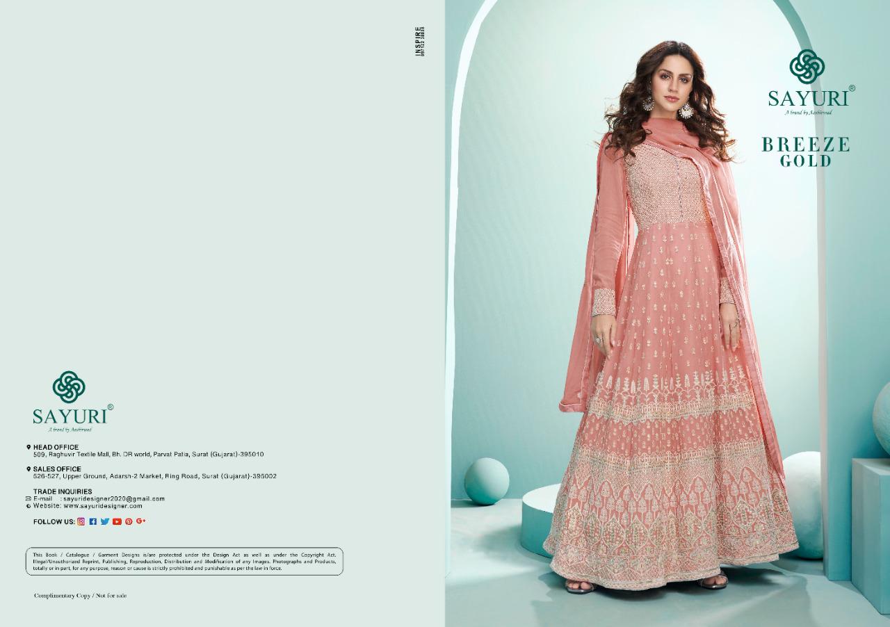 Aashirwad Creation Presents  Sayuri Breeze Gold Real Georgette With Heavy Embroidery Work Designer Salwar Suit At Wholesale Rate In Surat