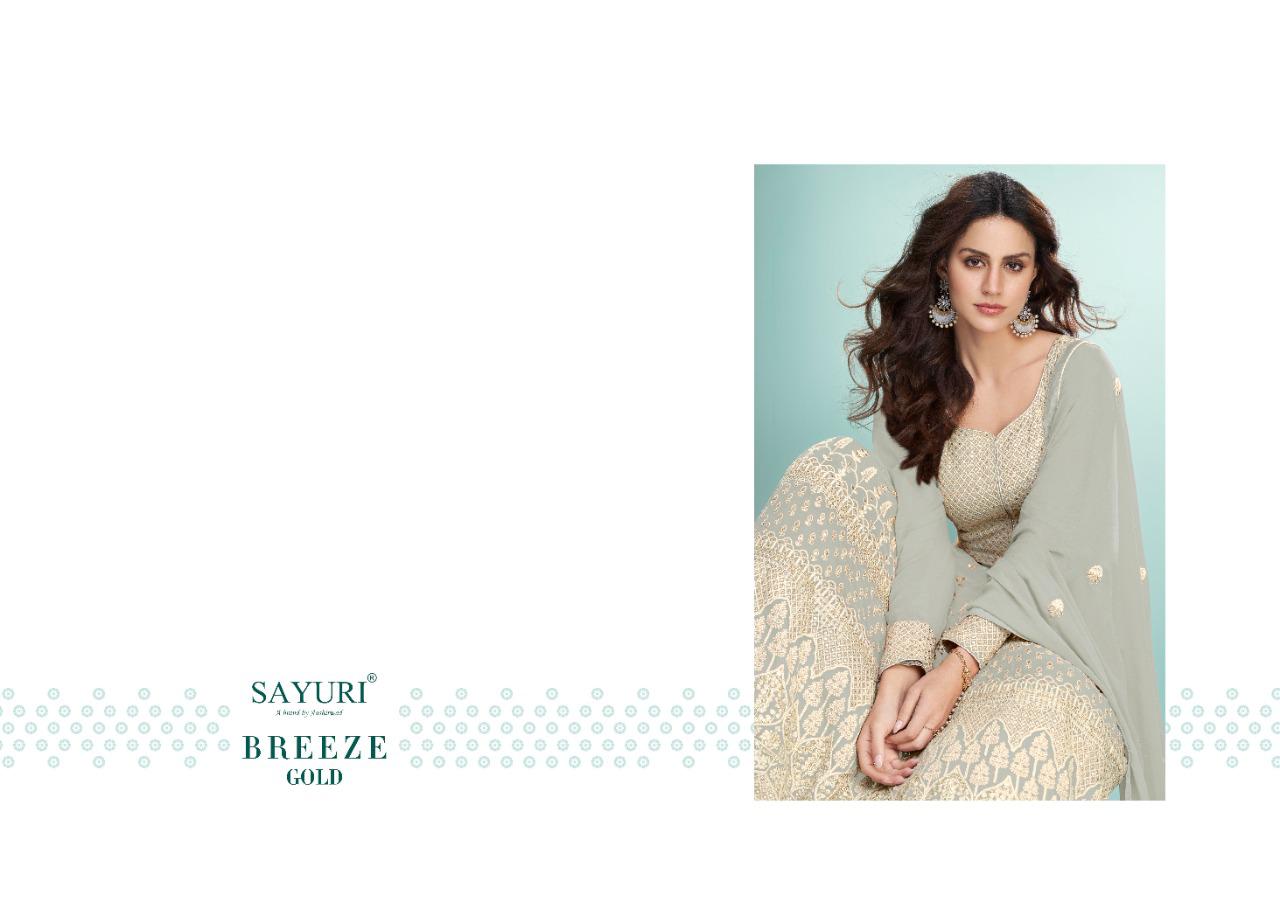 Aashirwad Creation Presents  Sayuri Breeze Gold Real Georgette With Heavy Embroidery Work Designer Salwar Suit At Wholesale Rate In Surat