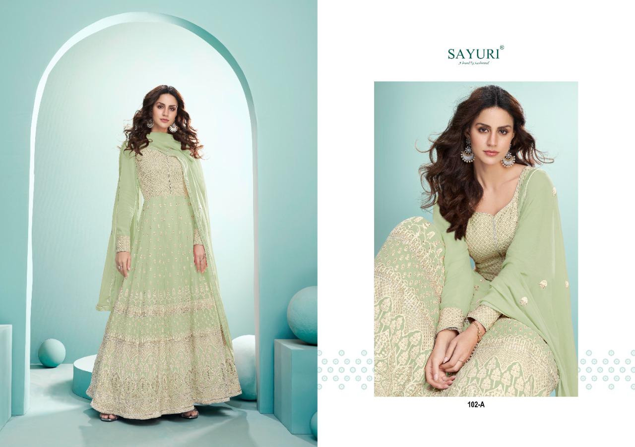 Aashirwad Creation Presents  Sayuri Breeze Gold Real Georgette With Heavy Embroidery Work Designer Salwar Suit At Wholesale Rate In Surat