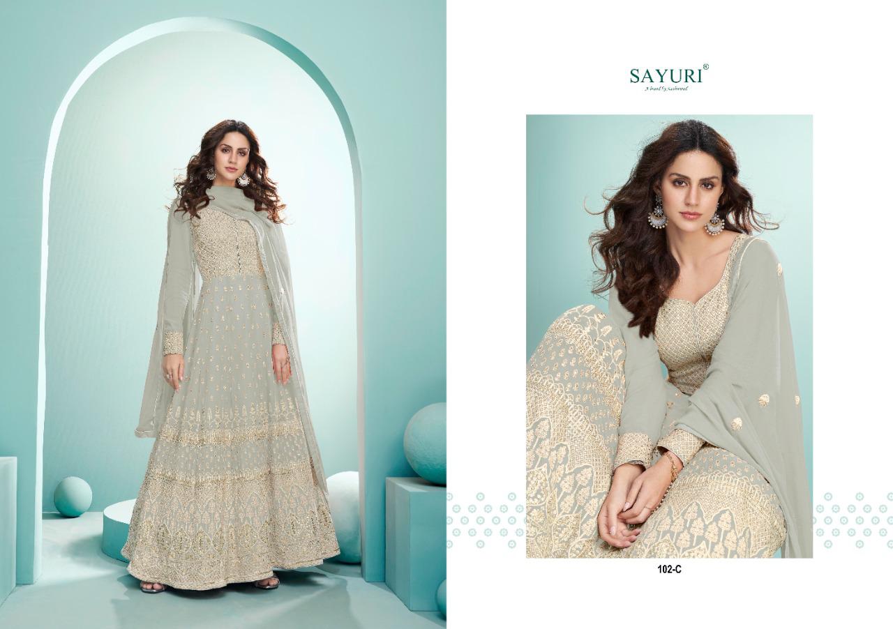 Aashirwad Creation Presents  Sayuri Breeze Gold Real Georgette With Heavy Embroidery Work Designer Salwar Suit At Wholesale Rate In Surat