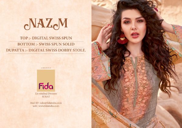 Fida Presents Nazma  Dress Material Wholesale Rate In Surat