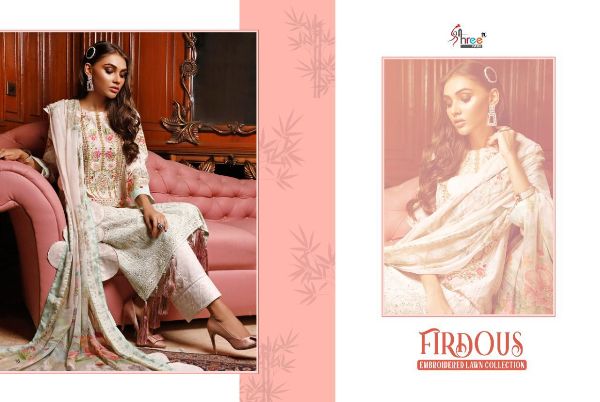 Shree Fabs Presnets Firdous Embroidered Lawn Collection(chiffon) Wholesale Rate In Surat